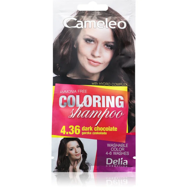  Delia Cosmetics Cameleo Coloring Shampoo Shampoo Colorato Per Capelli Colore 4.36 Dark Chocolate 40 Ml 