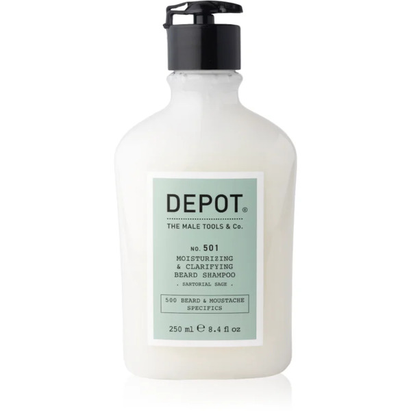  Depot 500 Beard & Moustache Specifics No. 501 Moisturizing & Clarifying Beard Shampoo Shampoo Idratante Per La Barba 250 Ml 