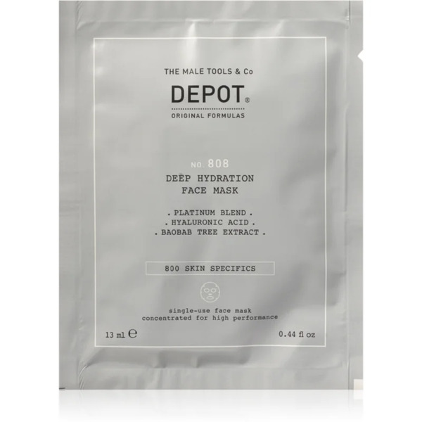  Depot 800 Skin Specifics No. 808 Deep Hydratation Face Mask Maschera Di Idratazione Profonda Per Uomo 12x13 Ml 