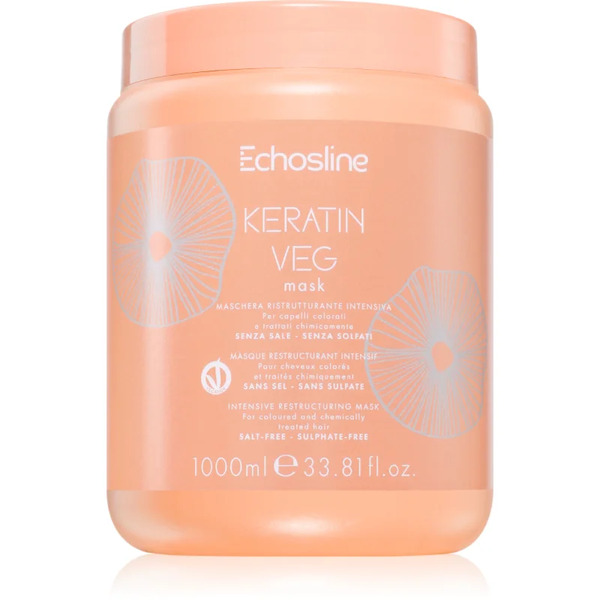 Echosline Keratin Veg Mask Maschera Nutriente Intensa Per Capelli Secchi E Porosi Con Amminoacidi 1000 Ml 