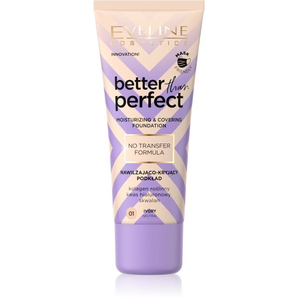  Eveline Cosmetics Better Than Perfect Fondotinta Coprente Effetto Idratante Colore 01 Ivory Neutral 30 Ml 