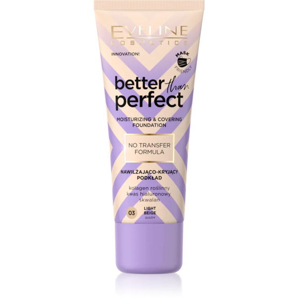  Eveline Cosmetics Better Than Perfect Fondotinta Coprente Effetto Idratante Colore 03 Light Beige Warm 30 Ml 