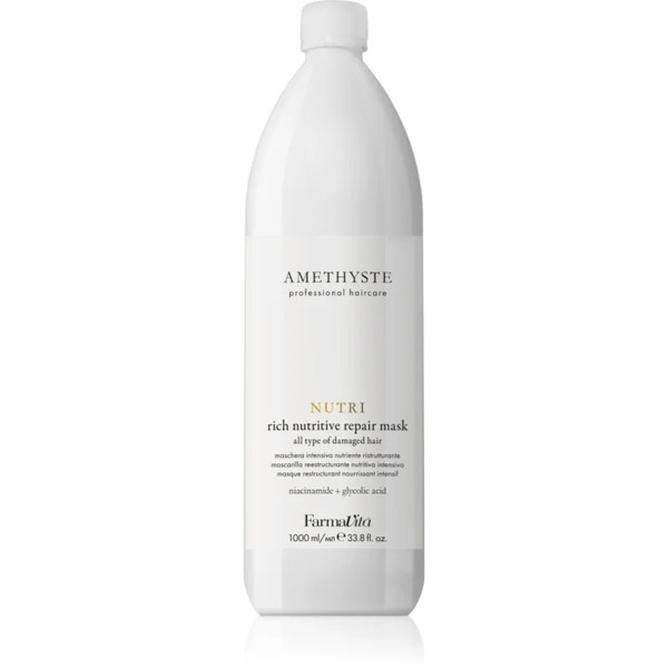  Farmavita Amethyste Nutri Maschera Di Rigenerazione Profonda Per Capelli Rovinati, Trattati Chimicamente 1000 Ml 