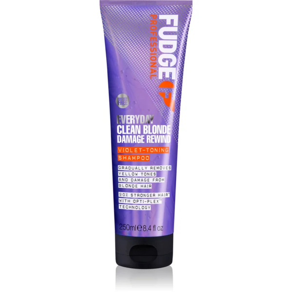  Fudge Everyday Clean Blonde Damage Rewind Shampoo Shampoo Delicato Per Uso Quotidiano Per Capelli Biondi E Con Mèches 250 Ml 