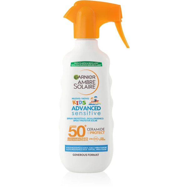  Garnier Ambre Solaire Advanced Sensitive Kids Latte Abbronzante Protettivo In Spray Spf 50+ Per Bambini 270 Ml 
