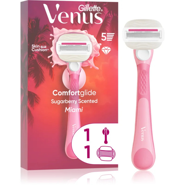 Gillette Venus Comfortglide Sugarberry Miami Rasoio Per Depilazione Femminile Con Supporto Per Doccia 1 Pz 