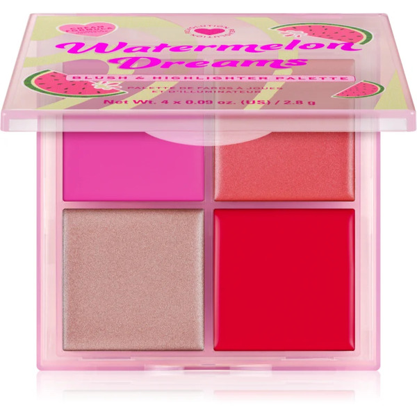  I Heart Revolution Watermelon Dreams Blush & Highlighter Quad Palette Di Illuminanti E Blush 4x2.8 G 