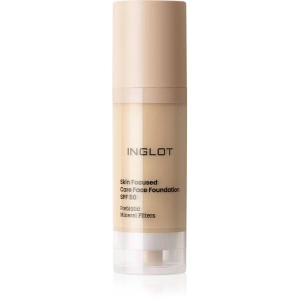 Inglot Skin Focused Care Face Foundation Spf 50 Fondotinta Coprente Spf 50 Colore 301 Light Olive 30 Ml 