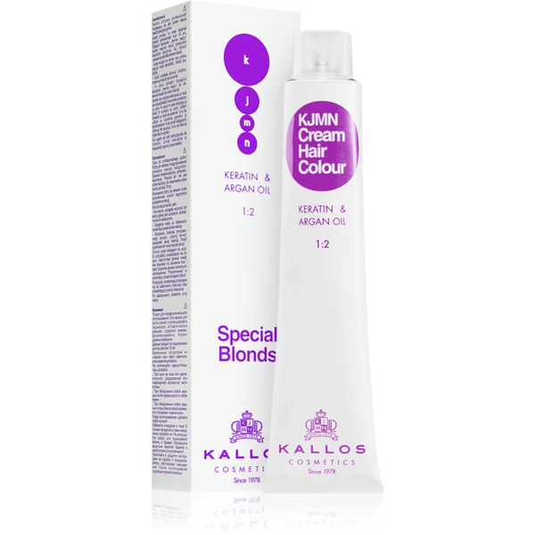  Kallos Kjmn Professional Cream Hair Colour Keratin & Argan Oil Tinta Per Capelli Colore 12.0 Special Ultra Blond 100 Ml 