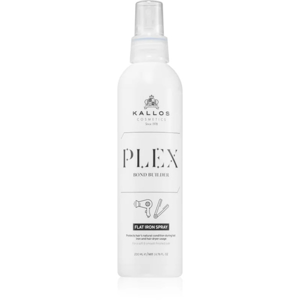  Kallos Plex Flat Iron Spray Spray Termoprotettivo Per Piastra E Arricciacapelli Per Capelli Rovinati, Trattati Chimicamente 200 Ml 
