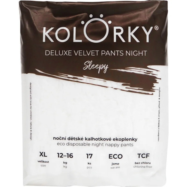  Kolorky Deluxe Velvet Pants Night Sleepy Pannolini A Mutandina Usa E Getta Per La Notte Xl 12-16 Kg 17 Pz 