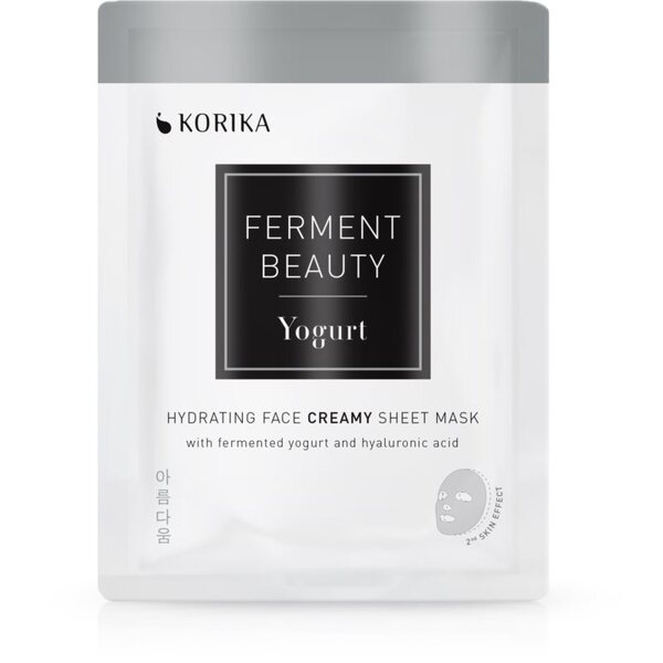  Korika Fermentbeauty Hydrating Face Sheet Mask With Fermented Yogurt And Hyaluronic Acid Maschera Viso Idratante In Tessuto Con Yogurt Fermentato E Ac 