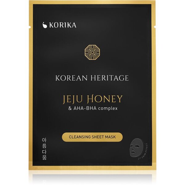  Korika Korean Heritage Jeju Honey & Aha-bha Complex Cleansing Sheet Mask Maschera In Tessuto Effetto Detergente 25 G 