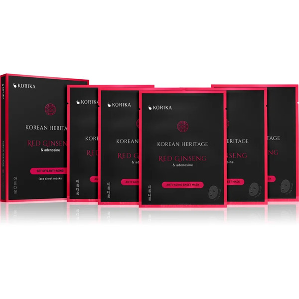  Korika Korean Heritage Red Ginseng & Adenosine Anti-aging Sheet Mask Maschera Per Il Viso A Prezzo Ridotto Anti-age E Rassodante 