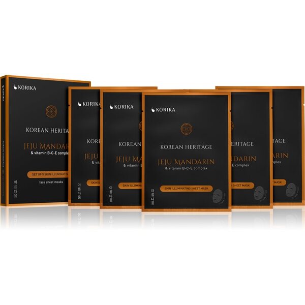  Korika Korean Heritage Set Of 5 Skin Illuminating Face Sheet Masks Maschera Per Il Viso A Prezzo Ridotto Illuminante 