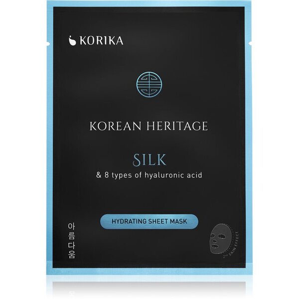  Korika Korean Heritage Silk & 8 Types Of Hyaluronic Acid Hydrating Sheet Mask Mascheraviso Idratante In Tessuto 25 G 