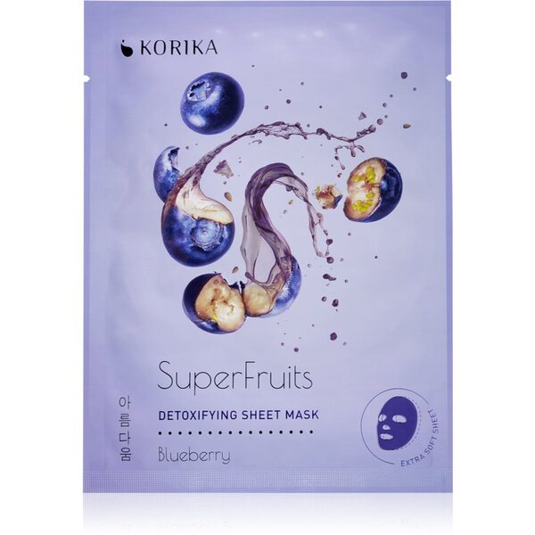  Korika Superfruits Blueberry - Detoxifying Sheet Mask Maschera Detossinante In Tessuto Blueberry 25 G 
