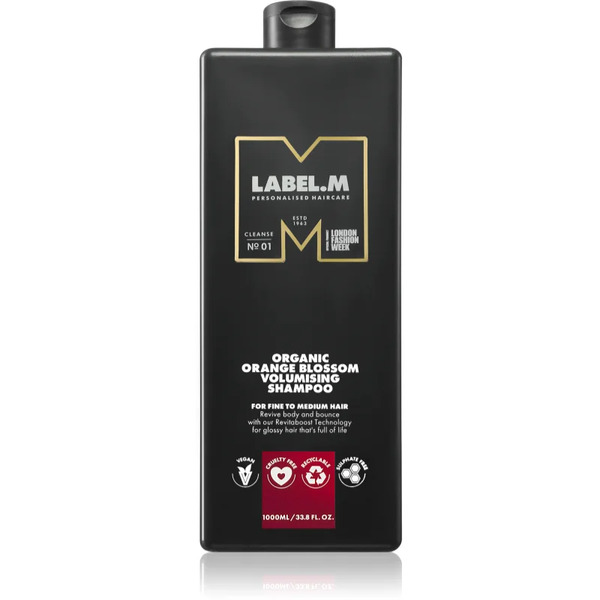  Label.m Organic Orange Blossom Volumising Shampoo Shampoo Naturale Per Il Volume Dei Capelli 1000 Ml 
