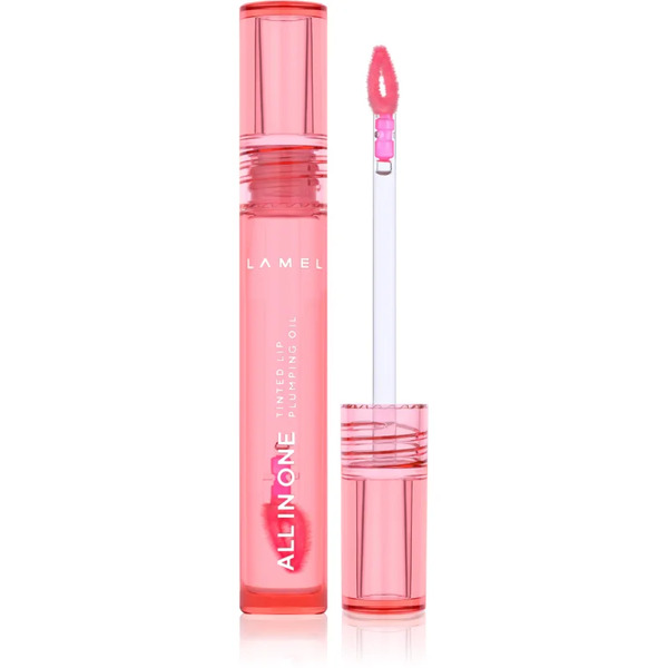  Lamel All In One Lip Tinted Plumping Oil Olio Tonificante Per Le Labbra Per Aumentare Il Volume № 401 Peachy 3 Ml 