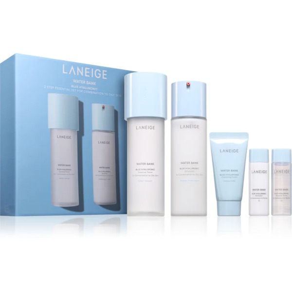  Laneige Water Bank Blue Hyaluronic 2-step Essentials Set For Combination To Oily Skin Confezione Regalo Da Donna 