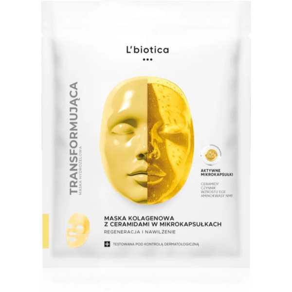 L’biotica Transforming Collagen Mask With Ceramides In Microcapsules Maschera Al Collagene Per La Rigenerazione E Il Nutrimento Della Pelle 1 Pz 