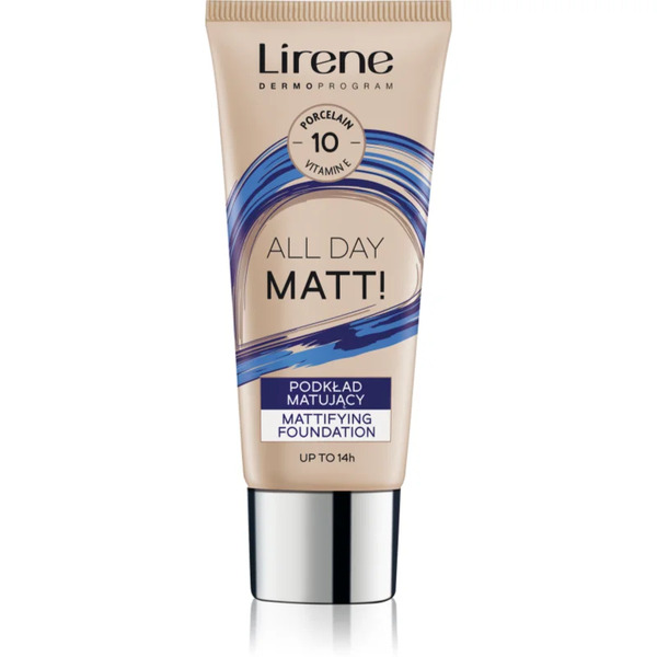  Lirene All Day Matt! Fondotinta Liquido Opacizzante Per Un Effetto Lunga Durata Colore 10 Porcelain 30 Ml 