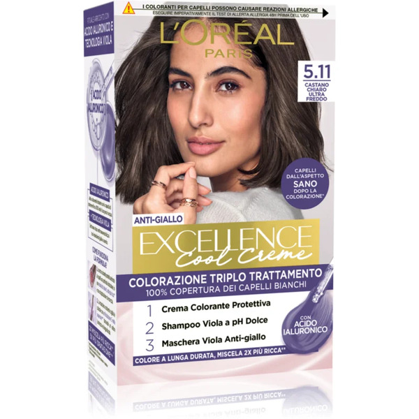  L’oréal Paris Eccellenza Crema Fresca Tinta Per Capelli Colore 5.11 Castano Chiaro Ultra Freddo 1 Pz 