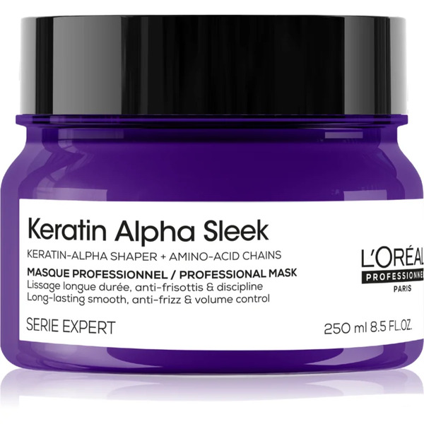  L’oréal Professionnel Serie Expert Keratin Alpha Sleek Maschera Nutriente Per Capelli Dall’aspetto Liscio 250 Ml 