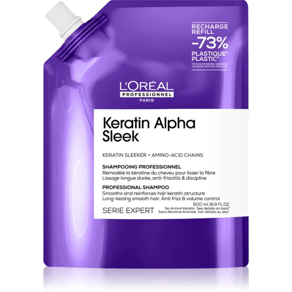  L’oréal Professionnel Serie Expert Keratin Alpha Sleek Shampoo Per Capelli Dall’aspetto Liscio Refill 500 Ml 