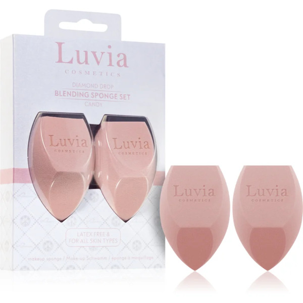  Luvia Cosmetics Diamond Drop Blending Sponge Set Spugnetta Multifunzione Per Fondotinta Duo Colore Candy 2 Pz 