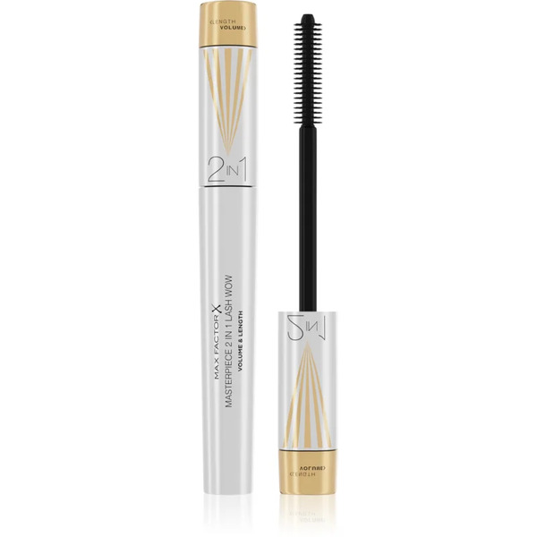  Max Factor Masterpiece Lash Wow Mascara Per Ciglia Allungate, Curve E Voluminose Con Spazzolino 2 In 1 Colore Black 7 Ml 