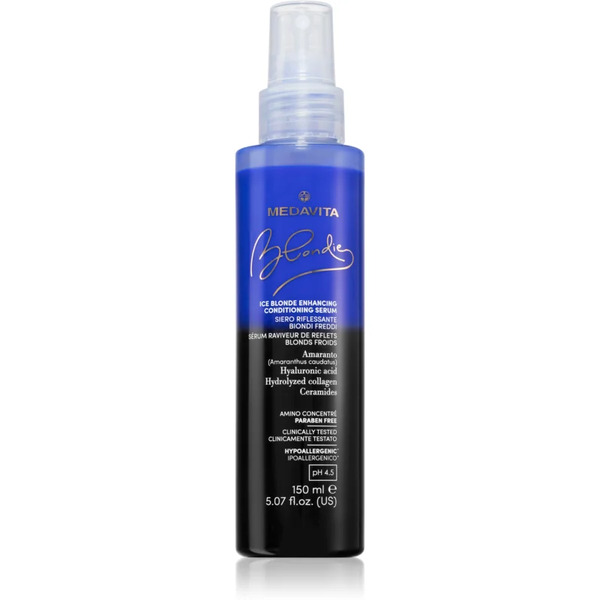  Medavita Blondie Ice Blonde Enhancing Conditioning Serum Balsamo Spray Senza Risciacquo Per Sfumature Biondo Freddo Ph 4.5 150 Ml 