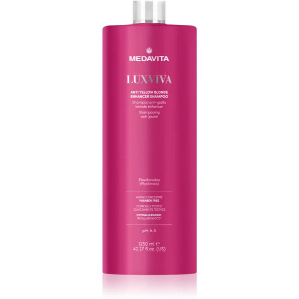  Medavita Luxviva Anti-yellow Shampoo Shampoo Per La Protezione Della Tinta Per Capelli Biondi 1250 Ml 