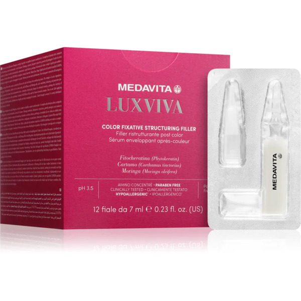  Medavita Luxviva Color Fixative Structuring Filler Fiala Post Colorazione Per Tutti I Tipi Di Capelli 12x7 Ml 