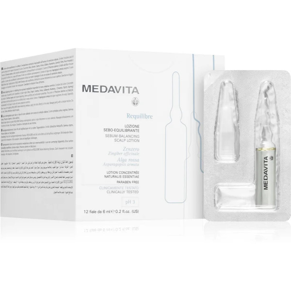  Medavita Requilibre Sebum-balancing Scalp Lotion Siero Per Capelli Per Cuoi Capelluti Grassi 12x6 Ml 