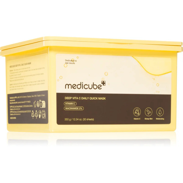  Medicube Deep Vita C Daily Quick Mask Mascheraviso Idratante In Tessuto Per Unificare Il Tono Della Pelle Confezione Grande 30 Pz 