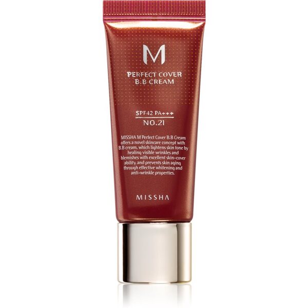  Missha M Perfect Cover Bb Cream Ad Alta Protezione Uv Confezione Piccola Colore No. 21 Light Beige Spf 42/pa+++ 20 Ml 