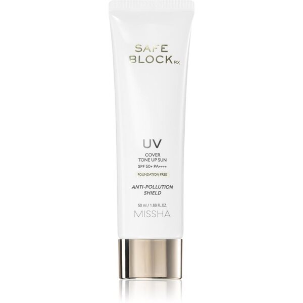  Missha Safe Block Rx Cover Tone Up Sun Crema Protettiva Minerale Per Viso E Zone Sensibili Spf 50+ Colore Foundation-free 50 Ml 