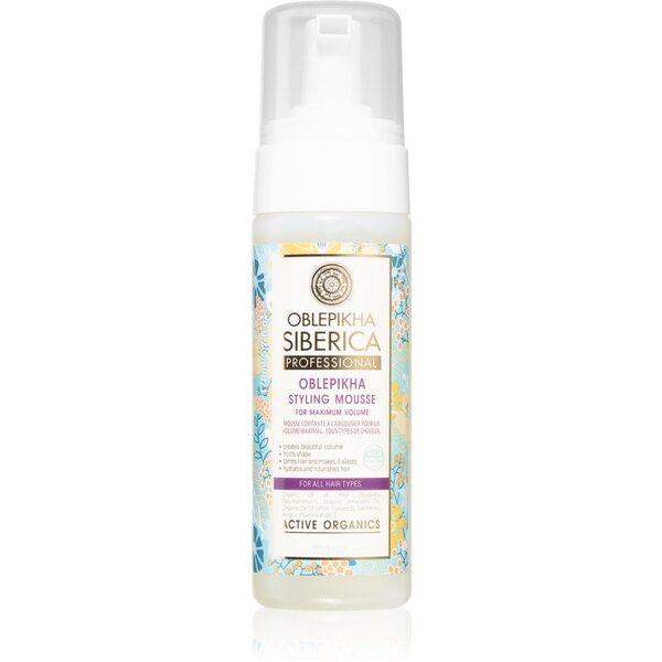  Natura Siberica Oblepikha (sea-buckthorn) Schiuma All'olivello Spinoso Per Aumentare Il Volume Dei Capelli 170 Ml 