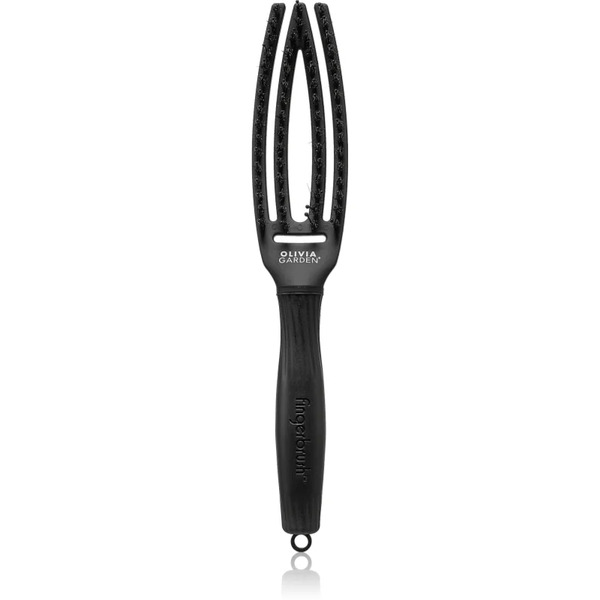  Olivia Garden Fingerbrush Boar & Nylon Spazzola Per Capelli Con Setole Di Nylon E Di Cinghiale Full Black S 1 Pz 