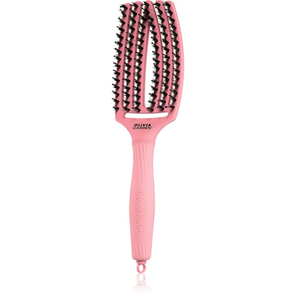  Olivia Garden Fingerbrush Boar & Nylon Spazzola Per Capelli Con Setole Di Nylon E Di Cinghiale Soft Pink 1 Pz 