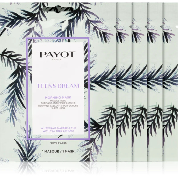  Payot Morning Mask Teens Dream Maschera In Tessuto Detergente E Rinfrescante Per Pelli Miste E Grasse 5 Pz 