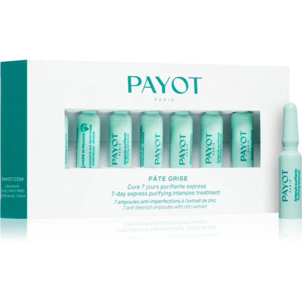  Payot Pâte Grise Cure 7 Jours Purifiante Express Trattamento Intensivo Di 7 Giorni Per Lenire Gli Effetti Dell’acne 7x1.5 Ml 