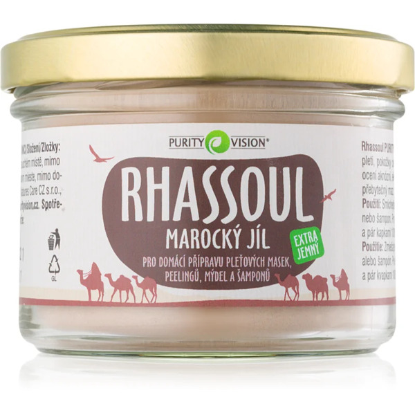  Purity Vision Rhassoul Argilla Marocchina Per La Preparazione Di Maschere Viso, Scrub, Saponi E Shampoo 200 G 