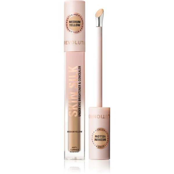  Revolution Skin Silk Under Eye Brightener & Concealer Correttore Illuminante Colore Medium Yellow 4 Ml 