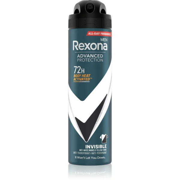  Rexona Men Advanced Protection Invisible Antritraspirante Contro Le Macchie Bianche E Gialle 72 Ore Per Uomo Invisible 150 Ml 