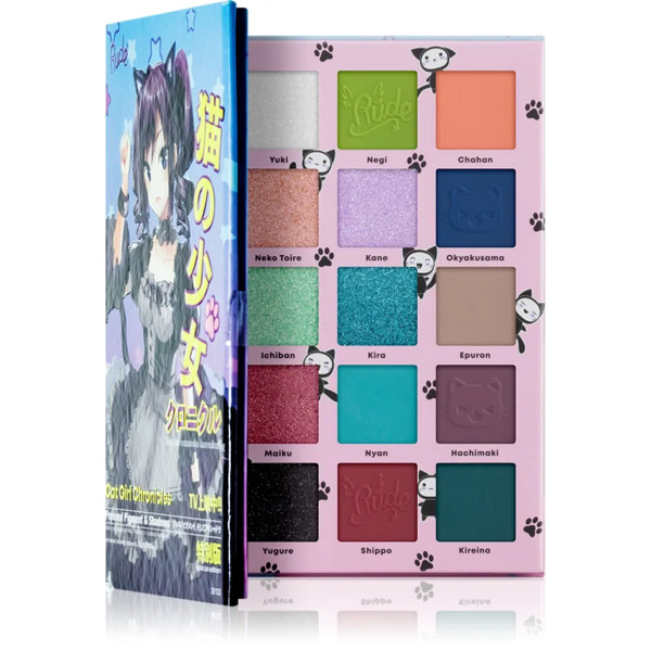 Rude Cosmetics Manga Collection Pigments & Shadows Palette Palette Di Ombretti Colore Cat Girl Chronicles 22 G 