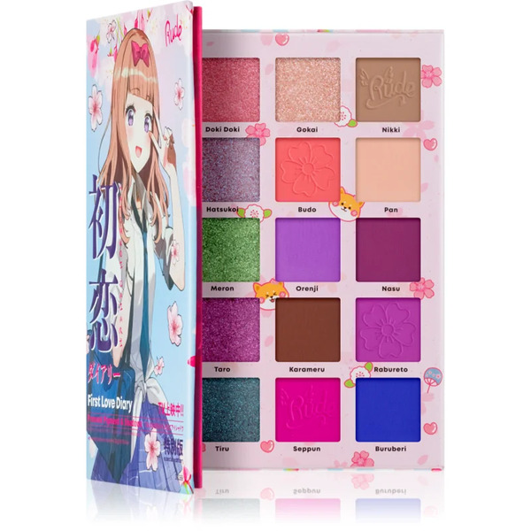  Rude Cosmetics Manga Collection Pigments & Shadows Palette Palette Di Ombretti Colore First Love Diary 22 G 