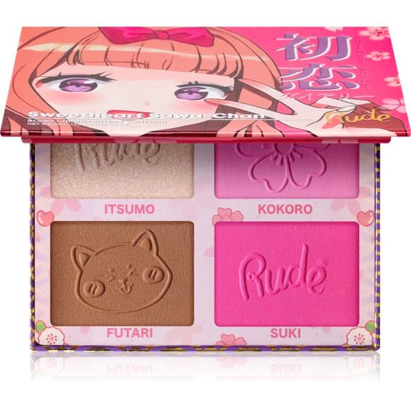  Rude Cosmetics Manga Face Palette Palette Multifunzione Per Il Viso Colore Sweetheart Sawa-chan 11.2 G 