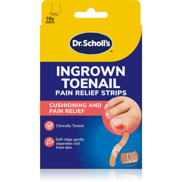  Scholl Dr. Scholl's Ingrown Toenail Pain Relief Strips Cerotti Protettivi Per La Crescita Delle Unghie 10 Pz 